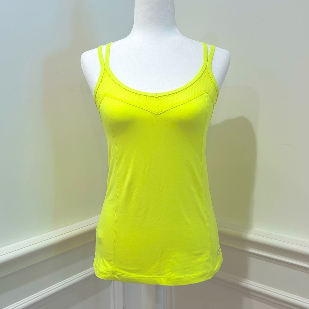 Strappy Lorna Jane tank in fluorescent yellow size small
